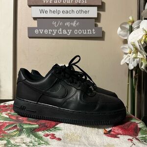 Nike Air Force 1 Triple Black Mens Shoes